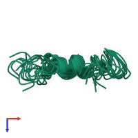 PDB entry 2kfq coloured by chain, ensemble of 10 models, top view.