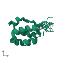 PDB entry 2kfv coloured by chain, ensemble of 20 models, front view.
