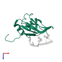 Heterogeneous nuclear ribonucleoprotein F, N-terminally processed in PDB entry 2kfy, assembly 1, top view.