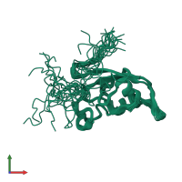 PDB entry 2kg2 coloured by chain, ensemble of 20 models, front view.