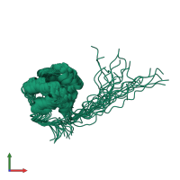 PDB entry 2kg5 coloured by chain, ensemble of 20 models, front view.