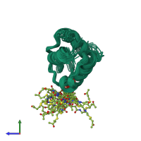 PDB entry 2kgd coloured by chain, ensemble of 20 models, side view.