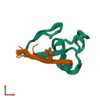 PDB entry 2kgi coloured by chain, ensemble of 20 models, front view.