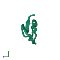 PDB entry 2kgu coloured by chain, ensemble of 20 models, side view.