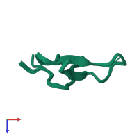 PDB entry 2kgu coloured by chain, ensemble of 20 models, top view.