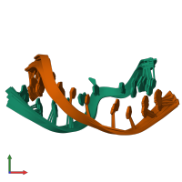 PDB entry 2kh3 coloured by chain, ensemble of 9 models, front view.