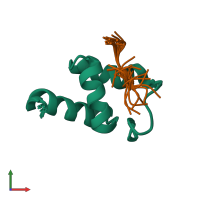 PDB entry 2khh coloured by chain, ensemble of 20 models, front view.