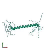 PDB entry 2khk coloured by chain, ensemble of 10 models, front view.