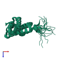 PDB entry 2khq coloured by chain, ensemble of 20 models, top view.