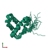 PDB entry 2khv coloured by chain, ensemble of 20 models, front view.