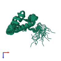 PDB entry 2khv coloured by chain, ensemble of 20 models, top view.