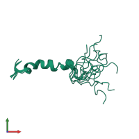 PDB entry 2kj7 coloured by chain, ensemble of 10 models, front view.