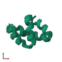 PDB entry 2kjf coloured by chain, ensemble of 20 models, front view.