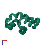 PDB entry 2kjf coloured by chain, ensemble of 20 models, top view.