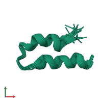 PDB entry 2kjm coloured by chain, ensemble of 20 models, front view.