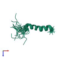 PDB entry 2kjn coloured by chain, ensemble of 20 models, top view.