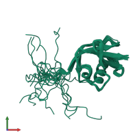 PDB entry 2kjr coloured by chain, ensemble of 20 models, front view.