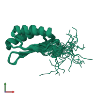 PDB entry 2kjw coloured by chain, ensemble of 20 models, front view.