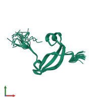 PDB entry 2kjx coloured by chain, ensemble of 20 models, front view.