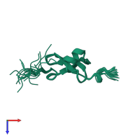 PDB entry 2kjx coloured by chain, ensemble of 20 models, top view.