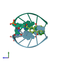 PDB entry 2kk5 coloured by chain, ensemble of 3 models, side view.