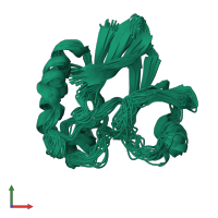 PDB entry 2kkn coloured by chain, ensemble of 20 models, front view.