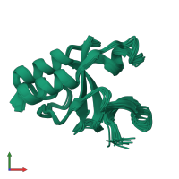 PDB entry 2kkx coloured by chain, ensemble of 20 models, front view.