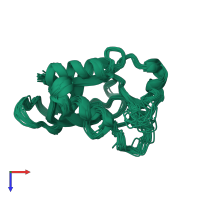 PDB entry 2kl2 coloured by chain, ensemble of 20 models, top view.