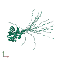 PDB entry 2kl3 coloured by chain, ensemble of 20 models, front view.