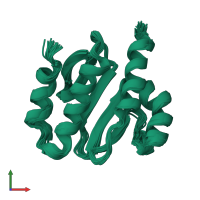 PDB entry 2kl4 coloured by chain, ensemble of 20 models, front view.