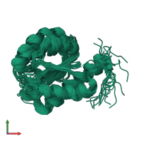 PDB entry 2klb coloured by chain, ensemble of 20 models, front view.