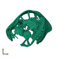 PDB entry 2km3 coloured by chain, ensemble of 10 models, front view.