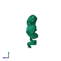 PDB entry 2kns coloured by chain, ensemble of 20 models, side view.