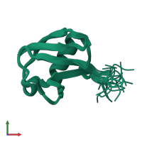 PDB entry 2ko3 coloured by chain, ensemble of 20 models, front view.