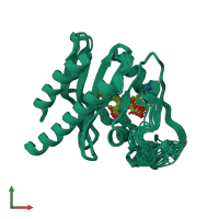 PDB entry 2koi coloured by chain, ensemble of 20 models, front view.