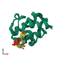 PDB entry 2koo coloured by chain, ensemble of 20 models, front view.