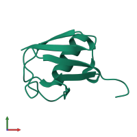Monomeric assembly 1 of PDB entry 2kox coloured by chemically distinct molecules, front view.