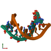 PDB entry 2kp3 coloured by chain, ensemble of 10 models, front view.