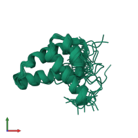 PDB entry 2kp7 coloured by chain, ensemble of 20 models, front view.