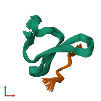 PDB entry 2kpz coloured by chain, ensemble of 20 models, front view.