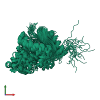 PDB entry 2kq2 coloured by chain, ensemble of 20 models, front view.