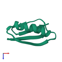 PDB entry 2kq4 coloured by chain, ensemble of 10 models, top view.