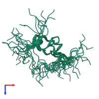 PDB entry 2kqb coloured by chain, ensemble of 25 models, top view.