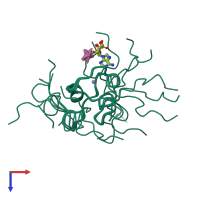 PDB entry 2kqd coloured by chain, ensemble of 10 models, top view.