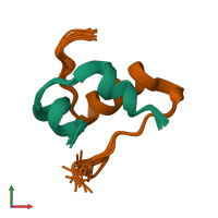 PDB entry 2kqq coloured by chain, ensemble of 20 models, front view.