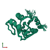 PDB entry 2kqv coloured by chain, ensemble of 20 models, front view.