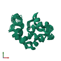 PDB entry 2kqy coloured by chain, ensemble of 20 models, front view.