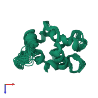 PDB entry 2kqy coloured by chain, ensemble of 20 models, top view.