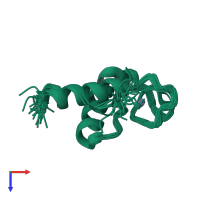 PDB entry 2kr1 coloured by chain, ensemble of 20 models, top view.