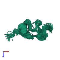 PDB entry 2kra coloured by chain, ensemble of 20 models, top view.